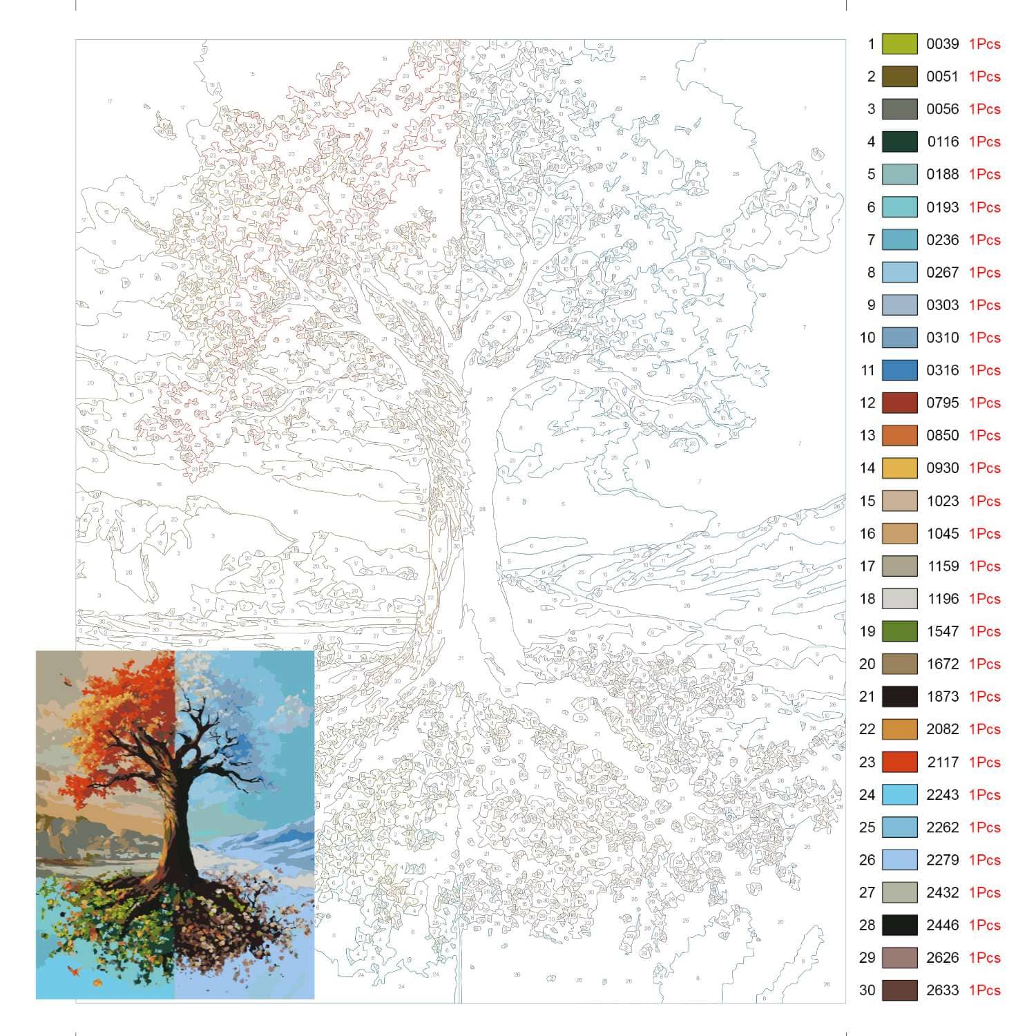 Tree in Four Seasons