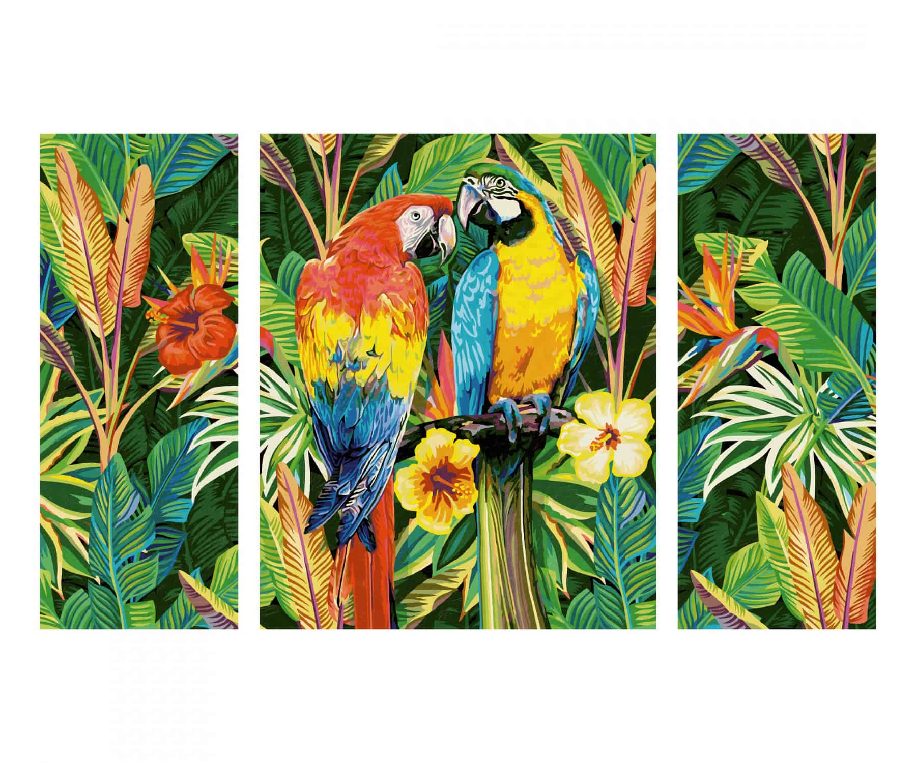 Parrots In The Rain Forest, Triptych