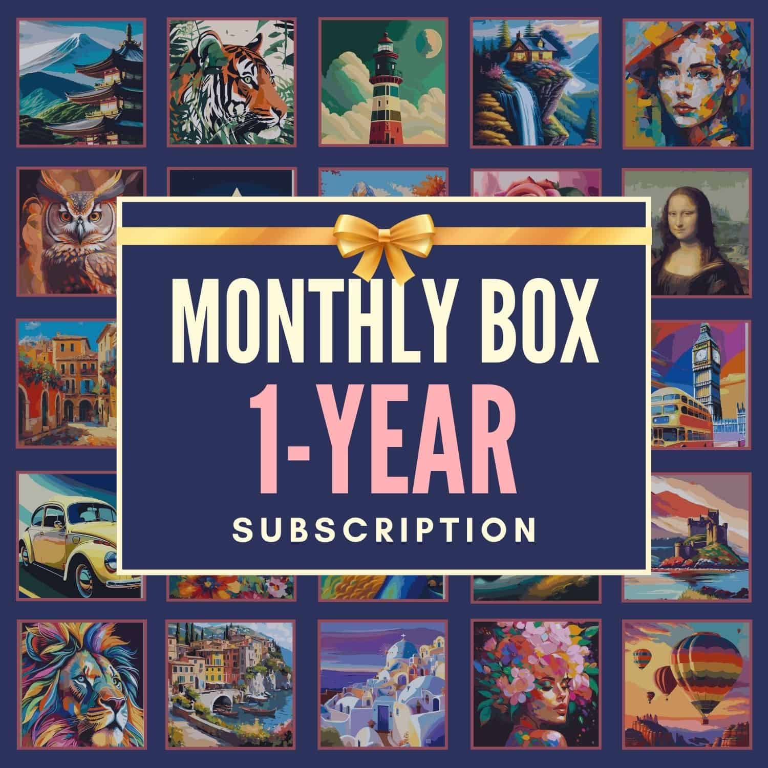 1-Year Subscription Box - 2 Paint By Numbers Kits