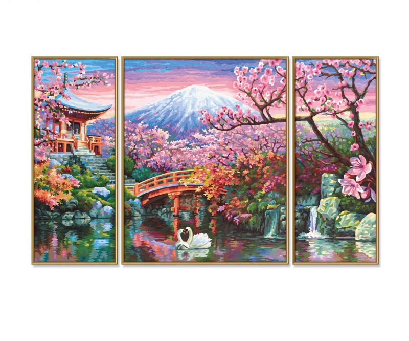 Cherry Blooming In Japan, Triptych