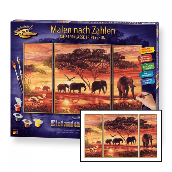 Schipper - Africa - Elephant Caravan, Triptych